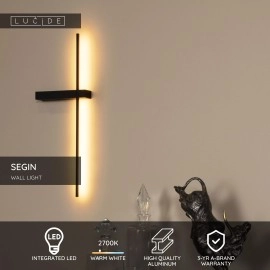 SEGIN sienas lampa 60 cm 1 x 6 W Integrated LED 2700K melna (Lucide)