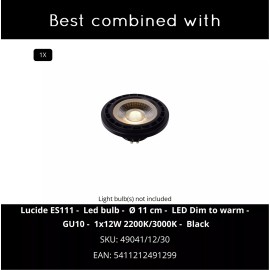 SENSAS galda lampa Ø18 cm 1x12W balta (Lucide)