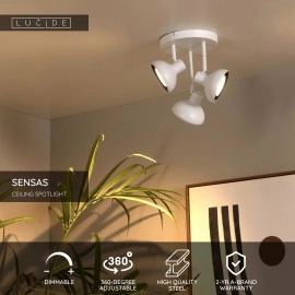 SENSAS griestu prožektors Ø25,8 cm 3x12W balta (Lucide)
