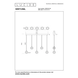SENTUBAL piekaramā lampa 95 cm LED 5 x 5,3 W 2700K melna (Lucide)