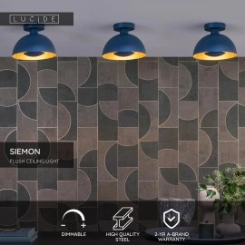 SIEMON griestu lampa Ø 25 cm 1xE27 zila (Lucide)
