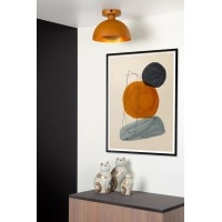 SIEMON griestu lampa Ø 25 cm 1xE27 okera dzeltenā tonī (Lucide)