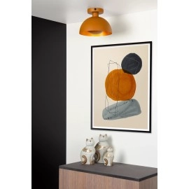 SIEMON griestu lampa Ø 25 cm 1xE27 okera dzeltenā tonī (Lucide)