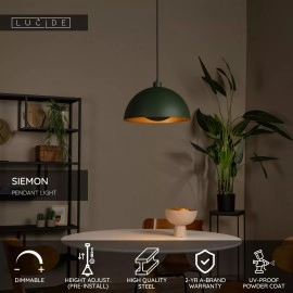 SIEMON piekaramā lampa Ø 40 cm 1xE27 zaļa (Lucide)