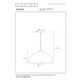 SIEMON piekaramā lampa Ø 40 cm 1xE27 zaļa (Lucide)