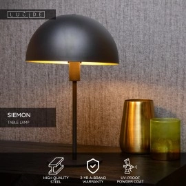 SIEMON galda lampa Ø 25 cm 1xE14 melna (Lucide)