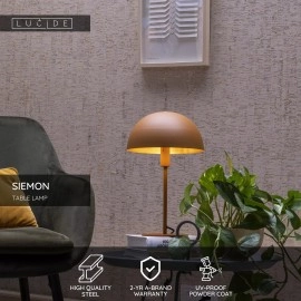 SIEMON galda lampa Ø 25 cm 1xE14 okera dzeltenā tonī (Lucide)