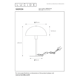 SIEMON galda lampa Ø 25 cm 1xE14 okera dzeltenā tonī (Lucide)
