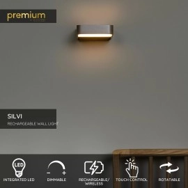 SILVI uzlādējama sienas/galda lampa LED 3,7W kafijas krāsā (Lucide)