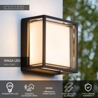 SINGA LED āra sienas lampa LED 1×10W 3000K melna (Lucide)