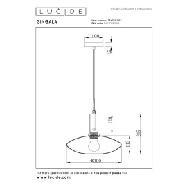SINGALA piekaramā lampa Ø30 cm E27 matēta zelta / misiņa (Lucide)