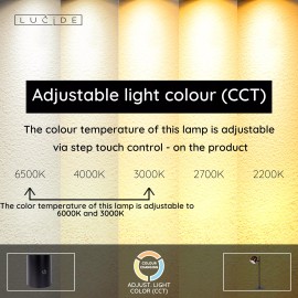 SKANSKA RECH uzlādējama galda lampa LED 1x3 W 3000-6000K kafijas brūna (Lucide)