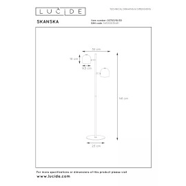 SKANSKA stāvlampa LED 2x5 W 3000K melna (Lucide)