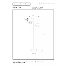 SKANSKA stāvlampa LED 2x5 W 3000K balta (Lucide)