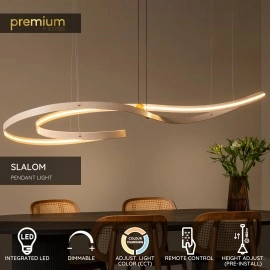 SLALOM piekaramā lampa 80W krēmkrāsā (Lucide)