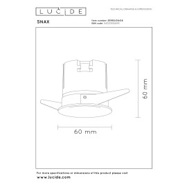 SNAX iebūvējamais prožektors Ø6 LED 8W CCT matēta gun metal krāsā (Lucide)