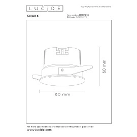 SNAXX iebūvējamais prožektors Ø8 LED 12W CCT matēta gun metal krāsā (Lucide)