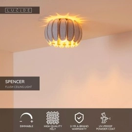 SPENCER griestu lampa Ø30 cm 1xE27 pelēka (Lucide)