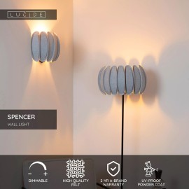 SPENCER sienas lampa 1xE27 40 W pelēka (Lucide)