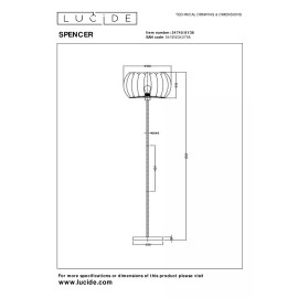 SPENCER stāvlampa Ø40 cm 1xE27 40 W pelēka (Lucide)
