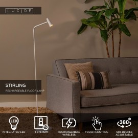 STIRLING uzlādējama LED stāvlampa 3W 2700K balta (Lucide)