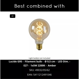 SURTUS piekarama lampa 4xE27 melna (Lucide)