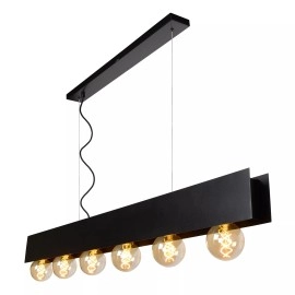 SURTUS piekarama lampa 6xE27 melna (Lucide)