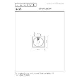 SUUS Griestu lampa 1x40W E27 melna (Lucide)
