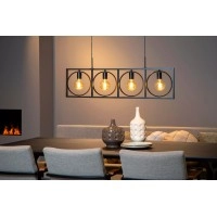 SUUS Piekaramā lampa 4x40W E27 melna (Lucide)