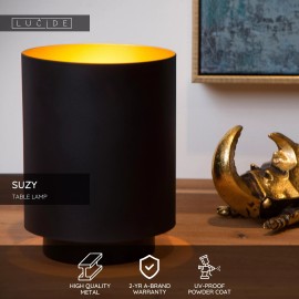 SUZY galda lampa Ø12 cm 1xE14 40 W melna (Lucide)