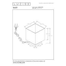 SUZY galda lampa 12x12 cm 1xE14 melna (Lucide)