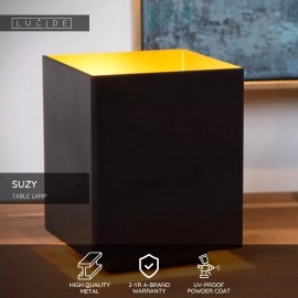 SUZY galda lampa 12x12 cm 1xE14 melna (Lucide)