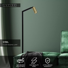 SYBIL stāvlampa lasīšanai 1xGU10 35 W melna (Lucide)