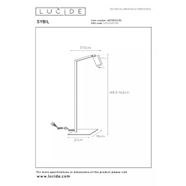 SYBIL stāvlampa lasīšanai 1xGU10 35 W melna (Lucide)
