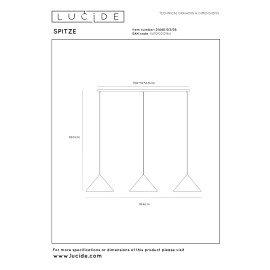 Piekarama lampa SPITZE 3xE27 40W pelēka (Lucide)