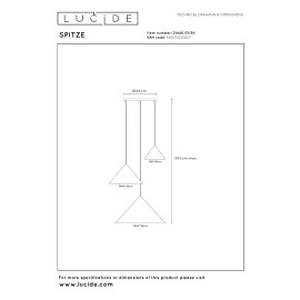 Piekarama lampa SPITZE Ø68 cm 3xE27 40W pelēka (Lucide)