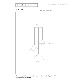 Piekarama lampa SPITZE Ø68 cm 3xE27 40W pelēka (Lucide)