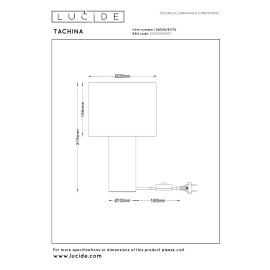 TACHINA galda lampa 27x27 cm 1xE27 dabīga (Lucide)