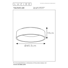 TALOWE LED griestu lampa Ø45,5 cm LED 30 W melna (Lucide)