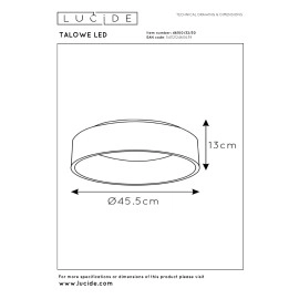 TALOWE LED griestu lampa Ø45,5 cm LED 30 W melna (Lucide)