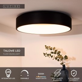 TALOWE LED griestu lampa Ø60 cm LED 42 W melna (Lucide)