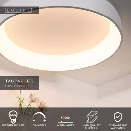TALOWE LED griestu lampa Ø80 cm LED 80 W balta (Lucide)
