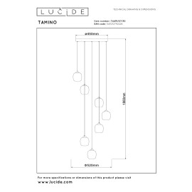 TAMINO piekaramā lampa Ø52 cm LED dimmējama 7x7W 3000K melna (Lucide)