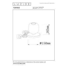 TAMINO galda lampa Ø15 cm LED 6 W 3000K melna (Lucide)