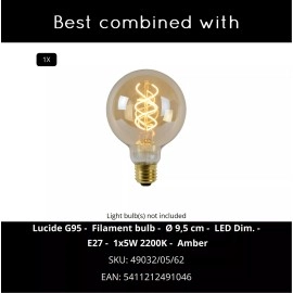 TANSELLE griestu lampa Ø40 cm 1 x 60 W E27 daudzkrāsaina (Lucide)