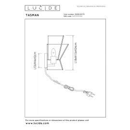 TASMAN sienas lampa 1xE14 dabīga (Lucide)