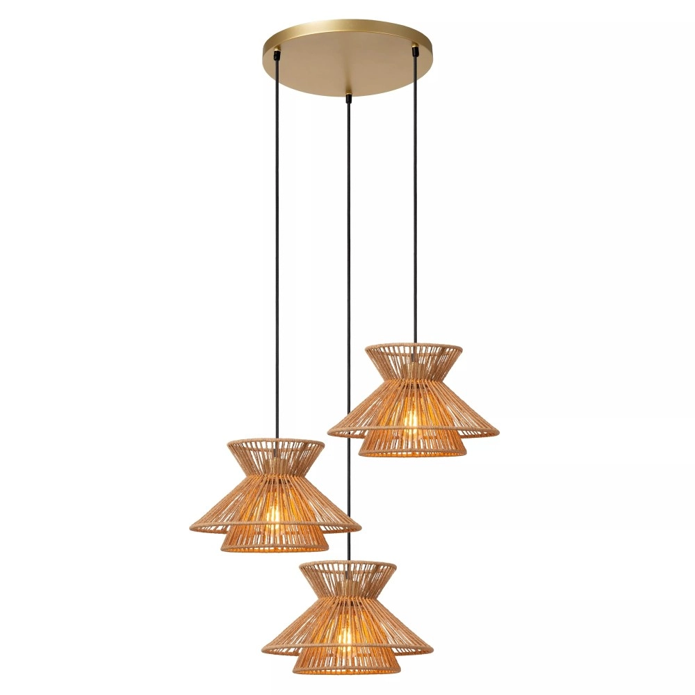 TASMAN piekaramā lampa 3xE27 dabīga (Lucide)