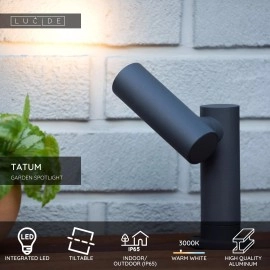 TATUM dārza prožektors 1x5W Integrated LED IP65 antracīta (Lucide)