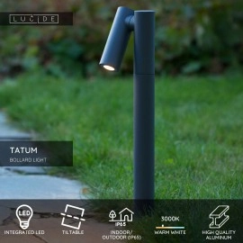 TATUM āra stabiņa lampa 1x5W Integrated LED IP65 antracīta (Lucide)