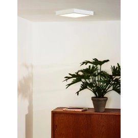 TENDO-LED kvadrātveida griestu lampa 22×22 cm 1 x 18 W Integrated LED 3000K balta (Lucide)